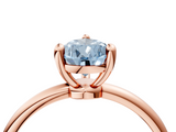 Rose gold Fancy Blue Pear  Solitaire Diamond Ring with 4-Prong Setting on a Classic Band_7