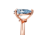 Rose gold Fancy Blue Pear  Solitaire Diamond Ring with 4-Prong Setting on a Classic Band_8