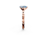 Rose gold Fancy Blue Pear  Solitaire Diamond Ring with Bamboo Band and Four-Prong Setting_41