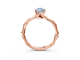Rose gold Fancy Blue Pear  Solitaire Diamond Ring with Bamboo Band and Four-Prong Setting_42