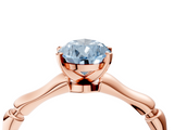 Rose gold Fancy Blue Pear  Solitaire Diamond Ring with Bamboo Band and Four-Prong Setting_43