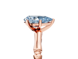 Rose gold Fancy Blue Pear  Solitaire Diamond Ring with Bamboo Band and Four-Prong Setting_44