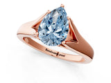 Rose gold Fancy Blue Pear  Solitaire Diamond Ring with Cathedral Band and Four-Prong Setting_67