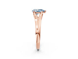 Rose gold Fancy Blue Pear  Solitaire Diamond Ring with Cathedral Band and Four-Prong Setting_68