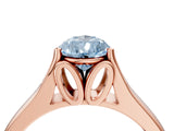 Rose gold Fancy Blue Pear  Solitaire Diamond Ring with Cathedral Band and Four-Prong Setting_70