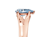 Rose gold Fancy Blue Pear  Solitaire Diamond Ring with Cathedral Band and Four-Prong Setting_71