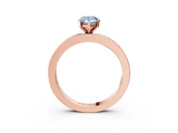 Rose gold Fancy Blue Pear  Solitaire Diamond Ring with Channel-Set Baguette Band and Four-Prong Setting_83