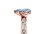 Rose gold Fancy Blue Pear  Solitaire Diamond Ring with Channel-Set Baguette Band and Four-Prong Setting_85
