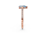 Rose gold Fancy Blue Pear  Solitaire Diamond Ring with Channel Set Band and Bezel Prong Setting_58
