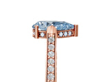 Rose gold Fancy Blue Pear  Solitaire Diamond Ring with Channel Set Band and Bezel Prong Setting_61