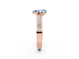 Rose gold Fancy Blue Pear  Solitaire Diamond Ring with Channel-Set Band and Four-Prong Setting_5