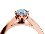 Rose gold Fancy Blue Pear  Solitaire Diamond Ring with Channel-Set Band and Four-Prong Setting_7