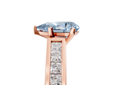 Rose gold Fancy Blue Pear  Solitaire Diamond Ring with Channel-Set Band and Four-Prong Setting_8