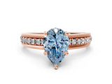 Rose gold Fancy Blue Pear  Solitaire Diamond Ring with Channel Set Band and Six-Prong Setting_47