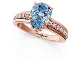 Rose gold Fancy Blue Pear  Solitaire Diamond Ring with Channel Set Band and Six-Prong Setting_48