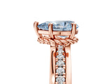 Rose gold Fancy Blue Pear  Solitaire Diamond Ring with Channel Set Band and Six-Prong Setting_52
