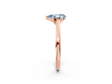 Rose gold Fancy Blue Pear  Solitaire Diamond Ring with Four-Prong Setting and Classic Band_5