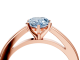 Rose gold Fancy Blue Pear  Solitaire Diamond Ring with Four-Prong Setting and Classic Band_7