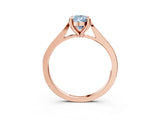 Rose gold Fancy Blue Pear  Solitaire Diamond Ring with Four-Prong Setting and Tapered Band 4