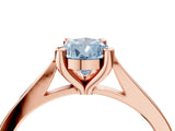 Rose gold Fancy Blue Pear  Solitaire Diamond Ring with Four-Prong Setting and Tapered Band 5