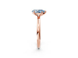 Rose gold Fancy Blue Pear  Solitaire Diamond Ring with Four-Prong Setting on a Plain Band_21