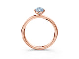 Rose gold Fancy Blue Pear  Solitaire Diamond Ring with Four-Prong Setting on a Plain Band_22