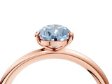 Rose gold Fancy Blue Pear  Solitaire Diamond Ring with Four-Prong Setting on a Plain Band_23