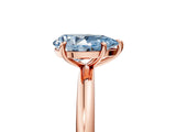 Rose gold Fancy Blue Pear  Solitaire Diamond Ring with Four-Prong Setting on a Plain Band_24