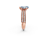 Rose gold Fancy Blue Pear  Solitaire Diamond Ring with Milgrain Pavé Band and Four-Prong Setting_37