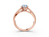 Rose gold Fancy Blue Pear  Solitaire Diamond Ring with Milgrain Pavé Band and Four-Prong Setting_38