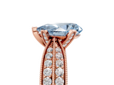 Rose gold Fancy Blue Pear  Solitaire Diamond Ring with Milgrain Pavé Band and Four-Prong Setting_40