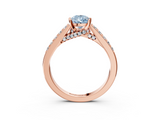 Rose gold Fancy Blue Pear  Solitaire Diamond Ring with Pavé Band and Four-Prong Setting_67