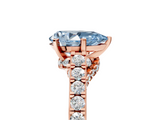 Rose gold Fancy Blue Pear  Solitaire Diamond Ring with Pavé Band and Four-Prong Setting_69