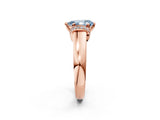 Rose gold Fancy Blue Pear  Solitaire Diamond Ring with Pave Band and Six-Prong Setting_51