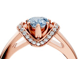 Rose gold Fancy Blue Pear  Solitaire Diamond Ring with Pave Band and Six-Prong Setting_53