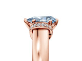 Rose gold Fancy Blue Pear  Solitaire Diamond Ring with Pave Band and Six-Prong Setting_54