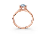Rose gold Fancy Blue Pear  Solitaire Diamond Ring with Six-Prong Cathedral Setting_35
