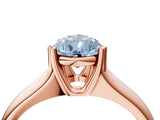 Rose gold Fancy Blue Pear  Solitaire Diamond Ring with Six-Prong Cathedral Setting_36
