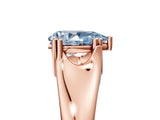 Rose gold Fancy Blue Pear  Solitaire Diamond Ring with Six-Prong Cathedral Setting_37