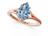 Rose gold Fancy Blue Pear  Solitaire Diamond Ring with Six-Prong Setting and Tapered Band_18