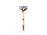 Rose gold Fancy Blue Pear  Solitaire Diamond Ring with Six-Prong Setting and Tapered Band_19