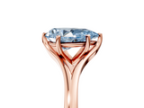 Rose gold Fancy Blue Pear  Solitaire Diamond Ring with Six-Prong Setting and Tapered Band_22