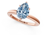 Rose gold Fancy Blue Pear  Solitaire Diamond Ring with Six-Prong Setting on a Classic Band_4