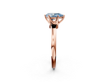 Rose gold Fancy Blue Pear  Solitaire Diamond Ring with Six-Prong Setting on a Classic Band_5