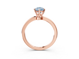 Rose gold Fancy Blue Pear  Solitaire Diamond Ring with Six-Prong Setting on a Classic Band_6