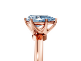 Rose gold Fancy Blue Pear  Solitaire Diamond Ring with Six-Prong Setting on a Classic Band_8