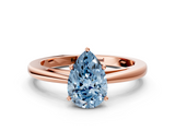 Rose gold Fancy Blue Pear  Solitaire Diamond Ring with Split Shank and Four-Prong Setting_20