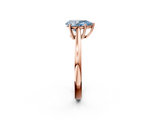Rose gold Fancy Blue Pear  Solitaire Diamond Ring with Split Shank and Four-Prong Setting_22