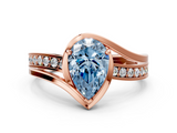 Rose gold Fancy Blue Pear  Solitaire Diamond Ring with Split Shank and Prong Setting_41
