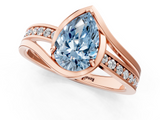 Rose gold Fancy Blue Pear  Solitaire Diamond Ring with Split Shank and Prong Setting_42